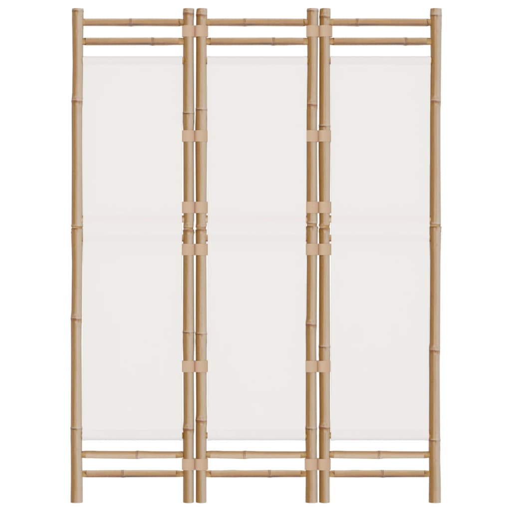 vidaXL Składany parawan 3-panelowy, 120 cm, bambus i płótno