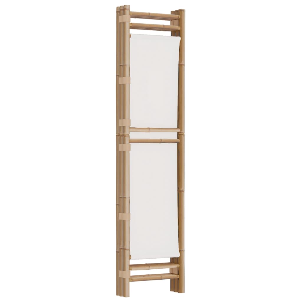 vidaXL Składany parawan 3-panelowy, 120 cm, bambus i płótno