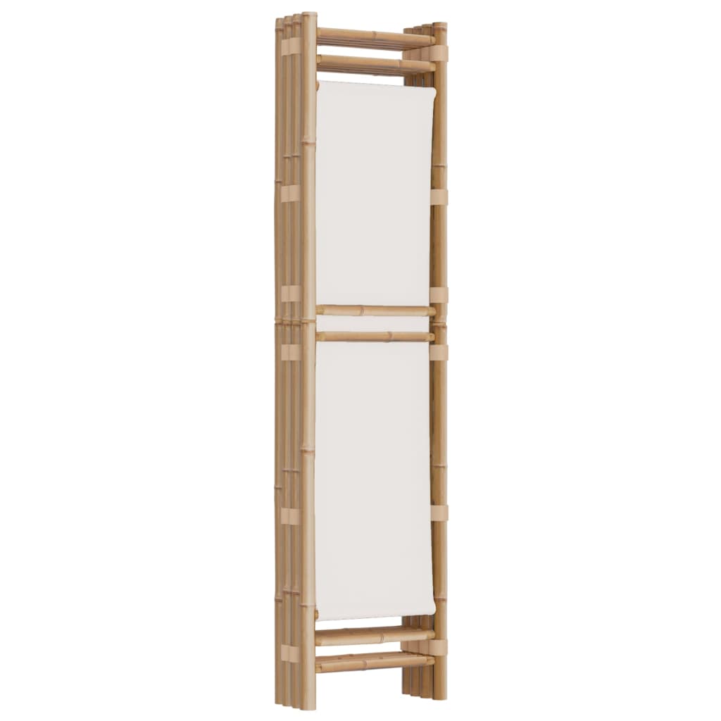 vidaXL Składany parawan 4-panelowy, 160 cm, bambus i płótno