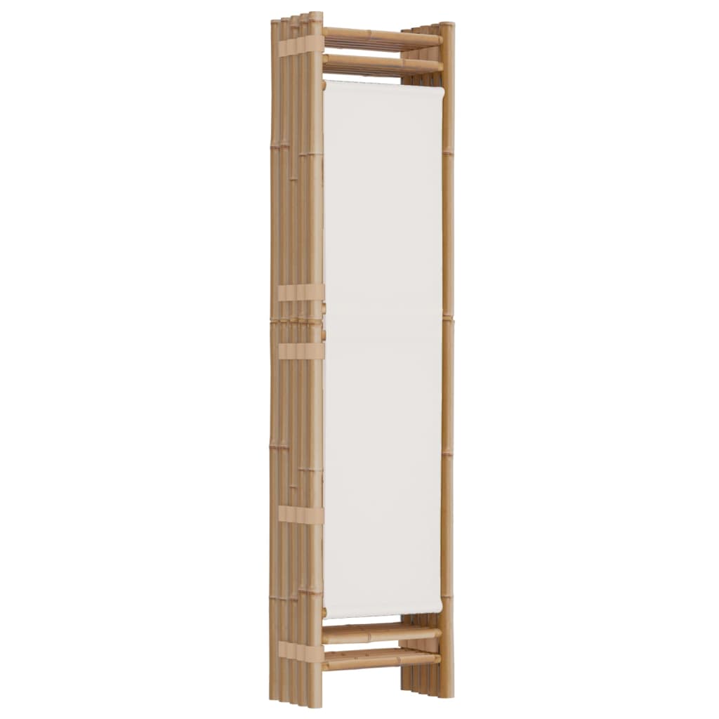 vidaXL Składany parawan 5-panelowy, 200 cm, bambus i płótno