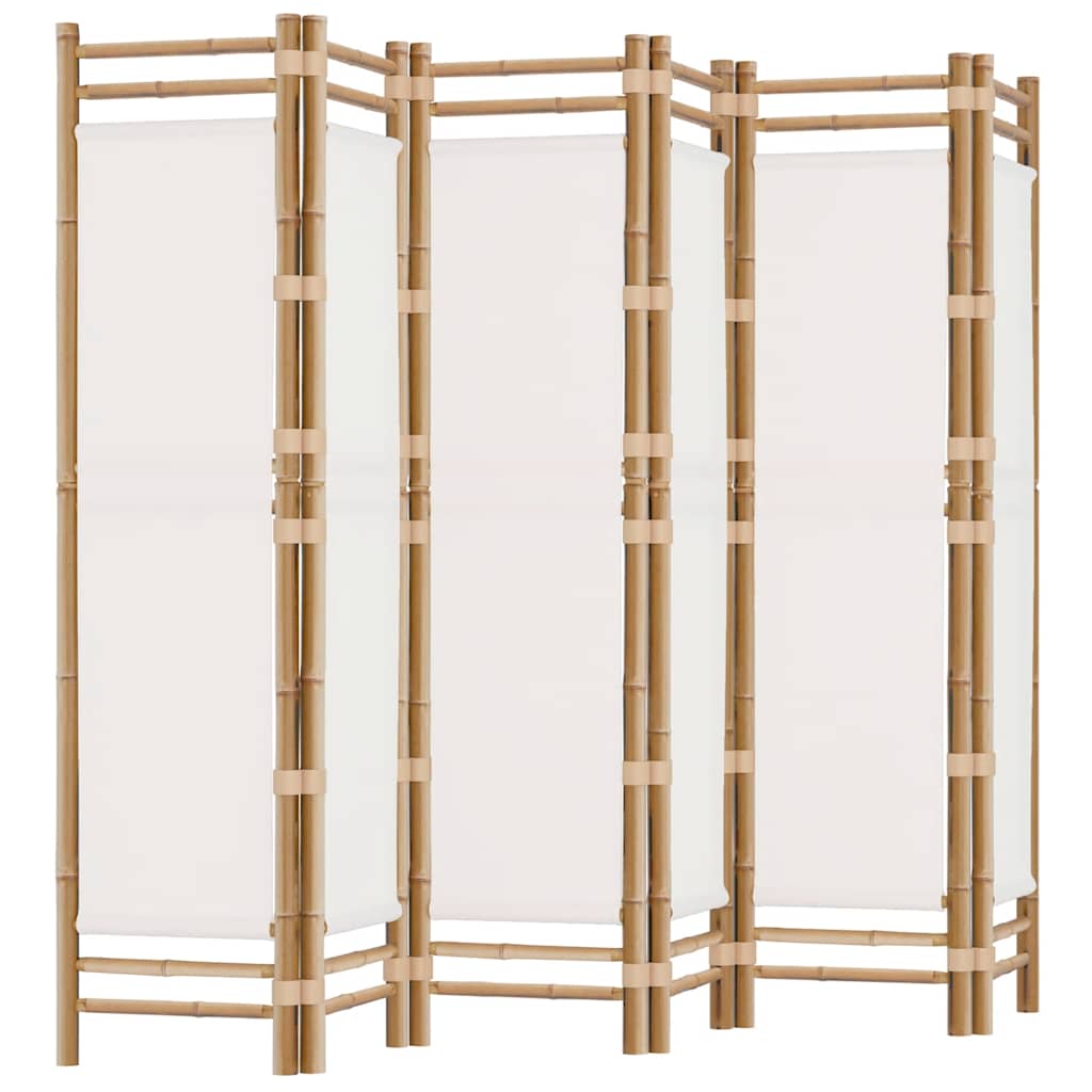 vidaXL Składany parawan 6-panelowy, 240 cm, bambus i płótno