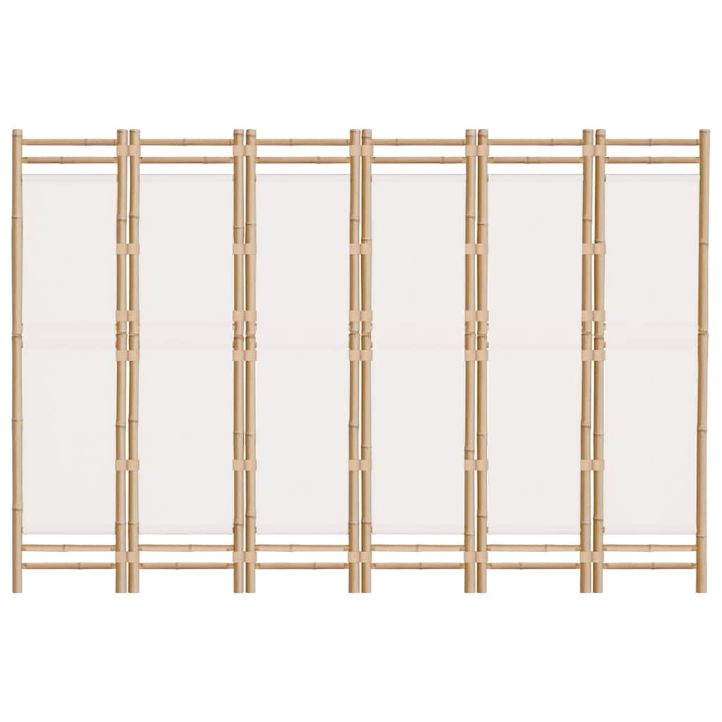 vidaXL Składany parawan 6-panelowy, 240 cm, bambus i płótno