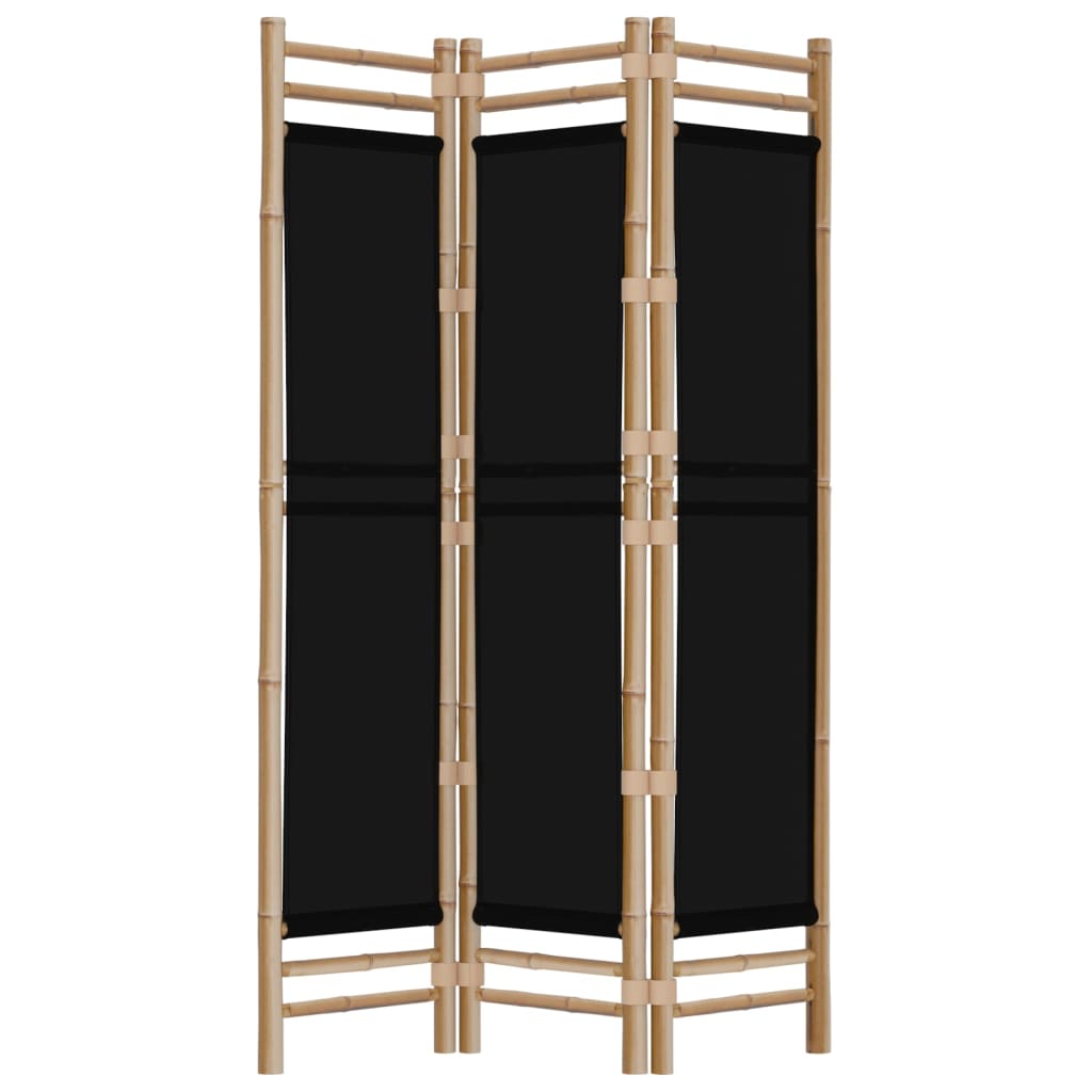 vidaXL Składany parawan 3-panelowy, 120 cm, bambus i płótno