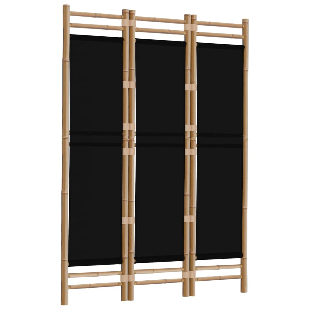 vidaXL Składany parawan 3-panelowy, 120 cm, bambus i płótno