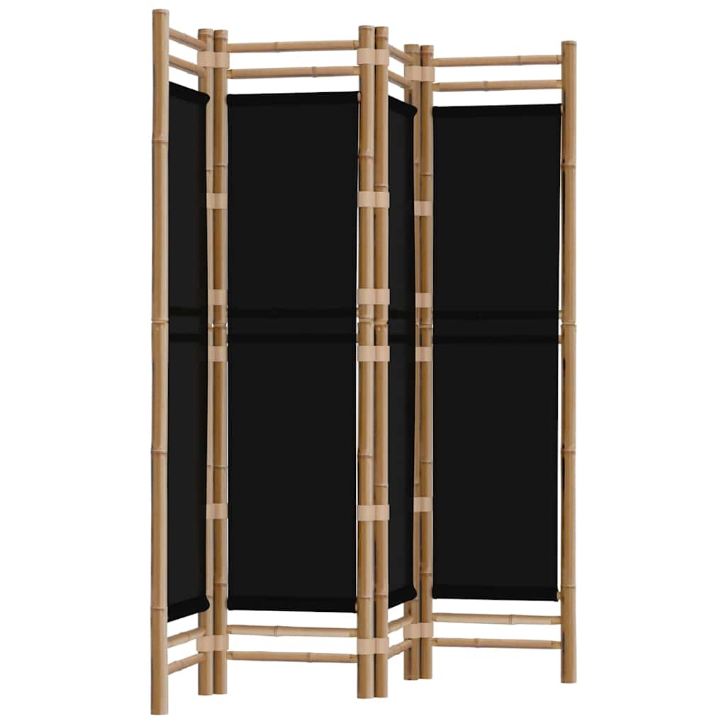 vidaXL Składany parawan 4-panelowy, 160 cm, bambus i płótno