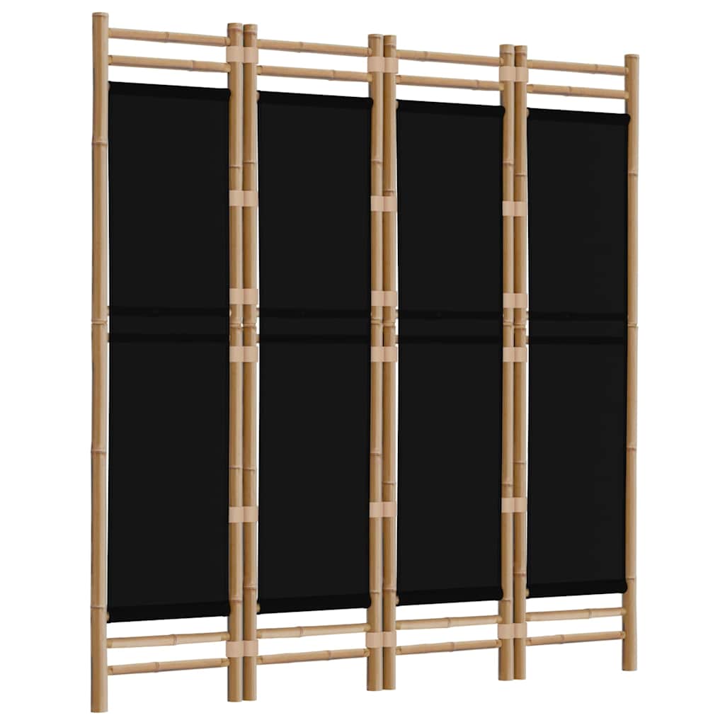 vidaXL Składany parawan 4-panelowy, 160 cm, bambus i płótno