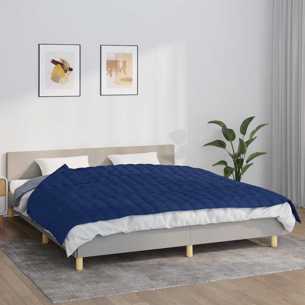 vidaXL Koc obciążeniowy, niebieski, 155x220 cm, 7 kg, tkanina