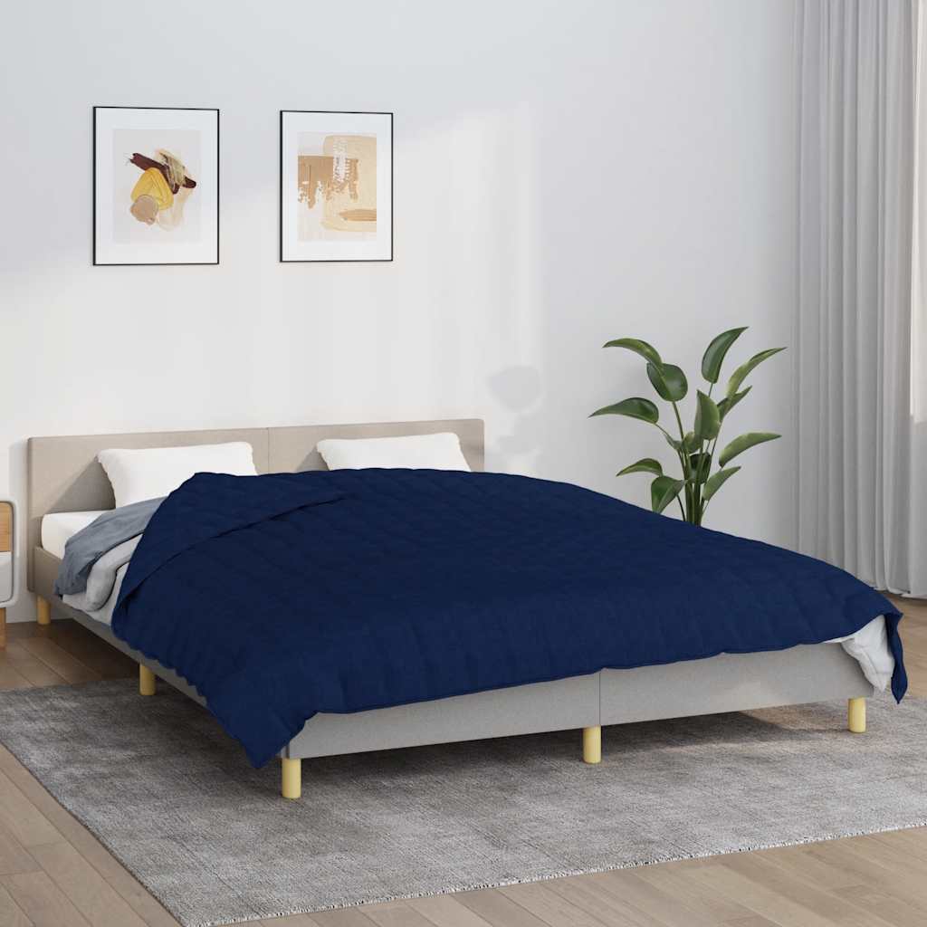 vidaXL Koc obciążeniowy, niebieski, 220x235 cm, 15 kg, tkanina