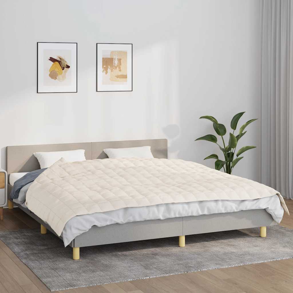 vidaXL Koc obciążeniowy, kremowy, 155x220 cm, 7 kg, tkanina