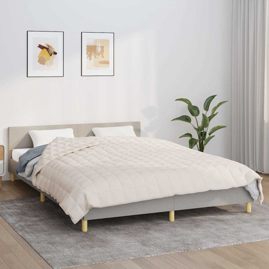 vidaXL Koc obciążeniowy, kremowy, 200x225 cm, 13 kg, tkanina