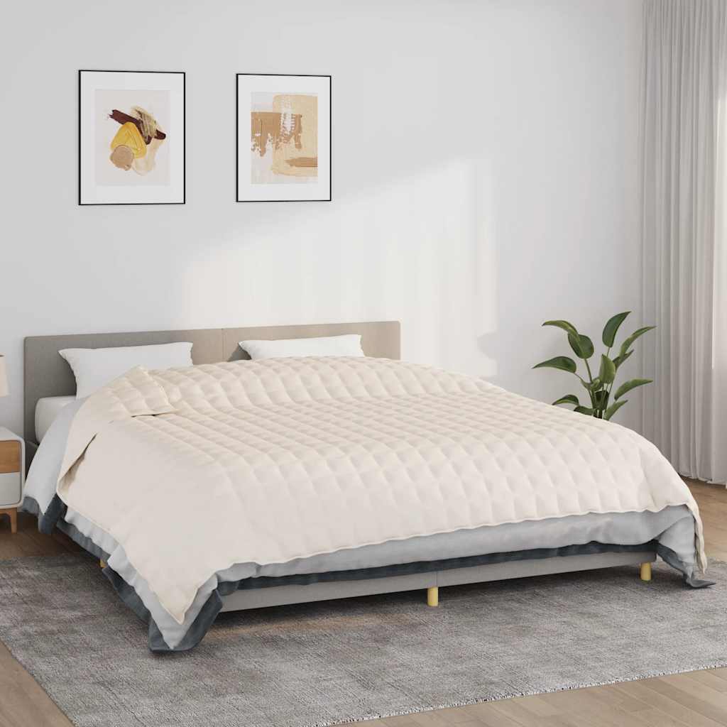vidaXL Koc obciążeniowy, kremowy, 235x290 cm, 11 kg, tkanina