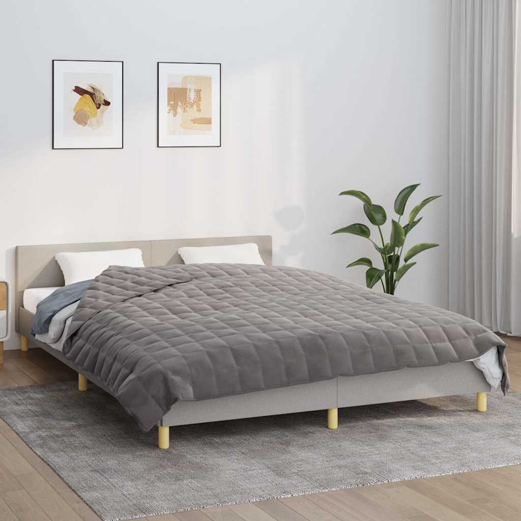 vidaXL Koc obciążeniowy, szary, 220x235 cm, 15 kg, tkanina