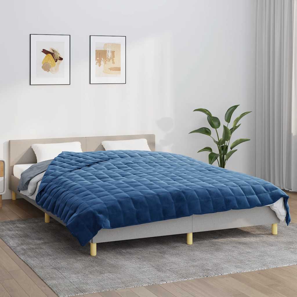 vidaXL Koc obciążeniowy, niebieski, 200x225 cm, 13 kg, tkanina