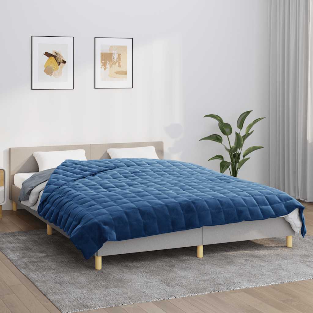 vidaXL Koc obciążeniowy, niebieski, 220x235 cm, 11 kg, tkanina