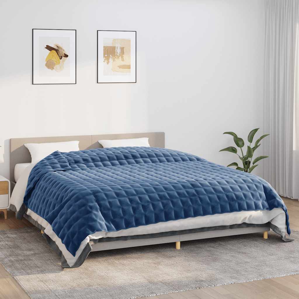 vidaXL Koc obciążeniowy, niebieski, 220x260 cm, 11 kg, tkanina
