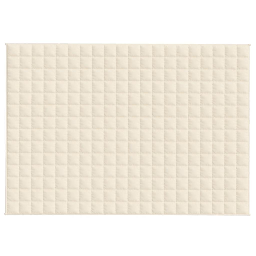 vidaXL Koc obciążeniowy, kremowy, 138x200 cm, 6 kg, tkanina