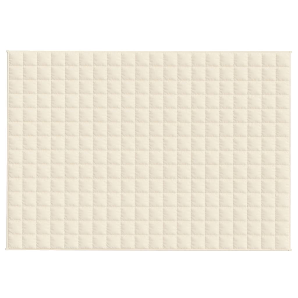 vidaXL Koc obciążeniowy, kremowy, 138x200 cm, 10 kg, tkanina