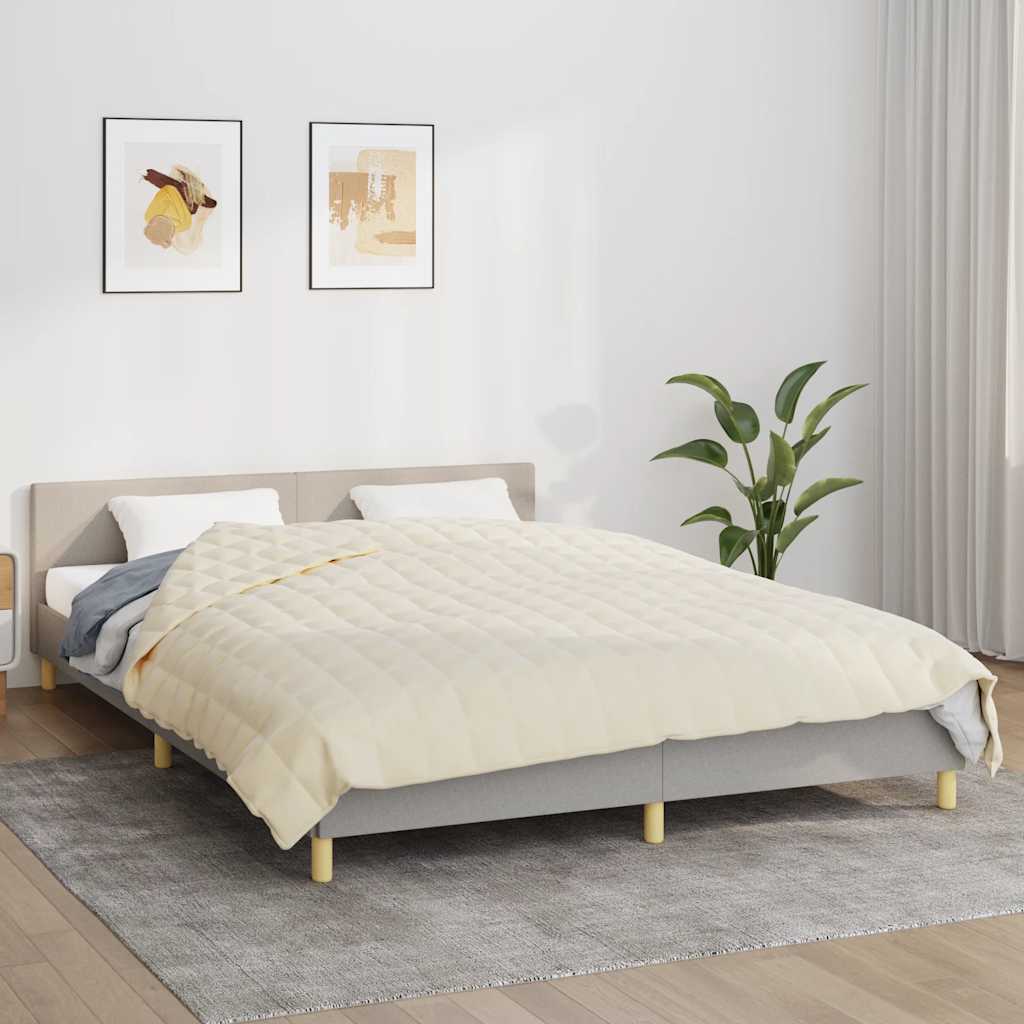 vidaXL Koc obciążeniowy, kremowy, 200x225 cm, 13 kg, tkanina
