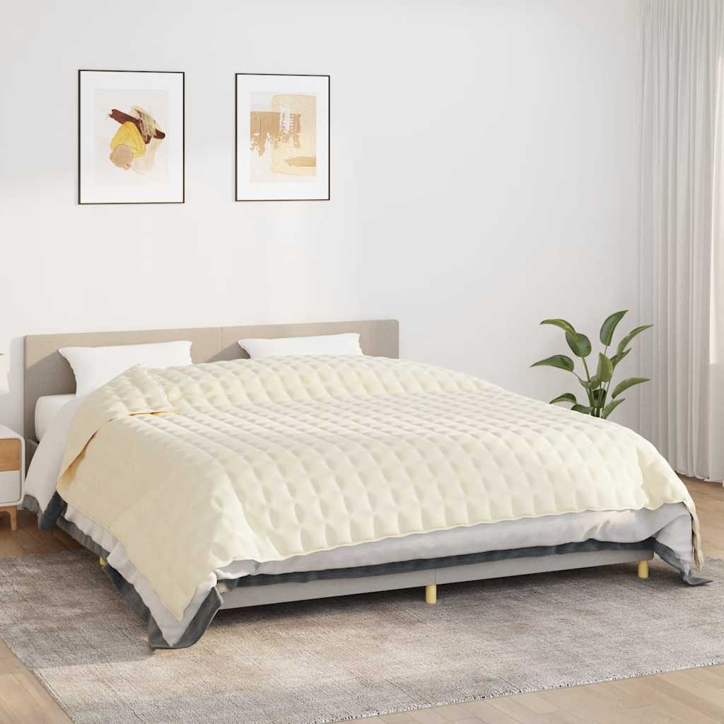 vidaXL Koc obciążeniowy, kremowy, 235x290 cm, 11 kg, tkanina