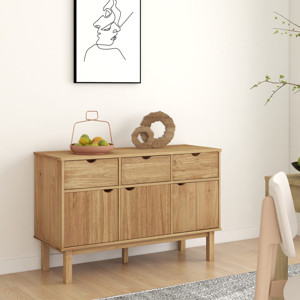 vidaXL Szafka OTTA, 114x43x73,5 cm, lita sosna