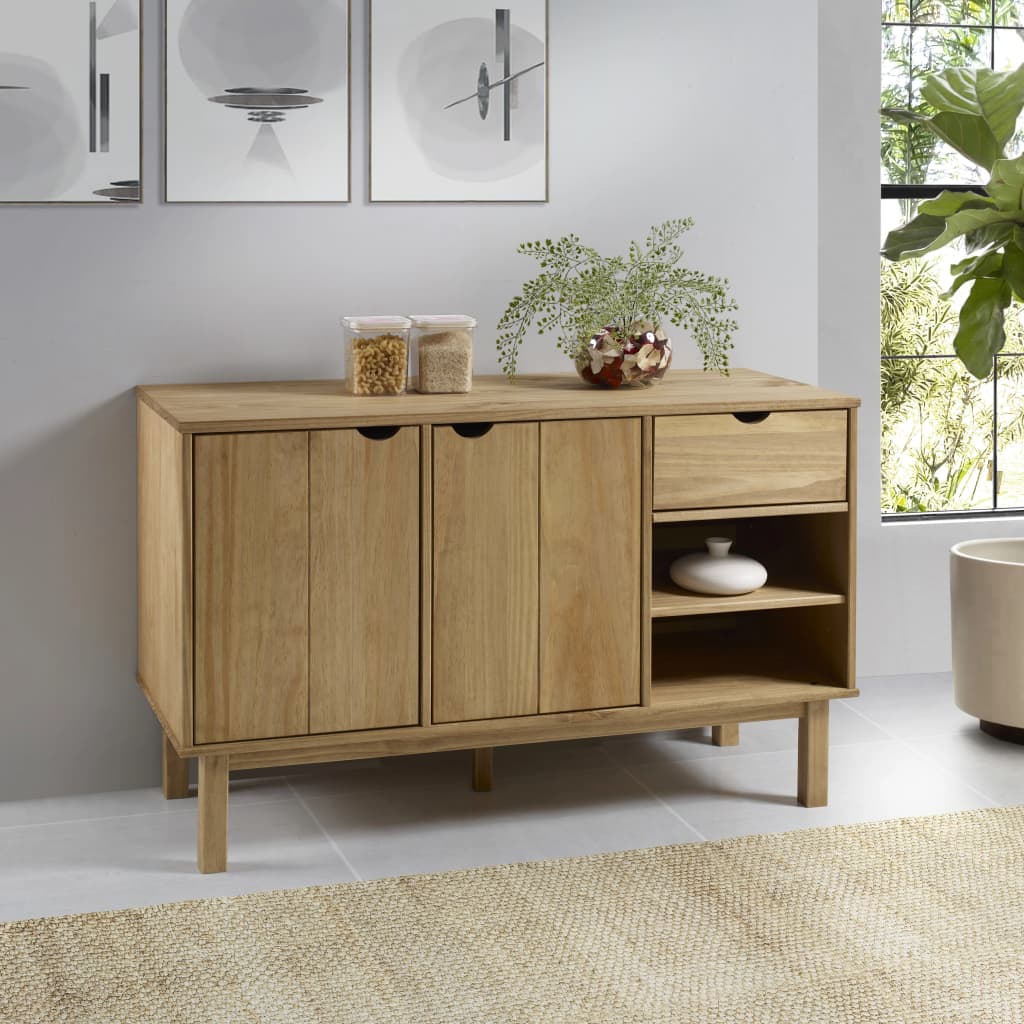 vidaXL Szafka OTTA, 114x43x73,5 cm, lita sosna