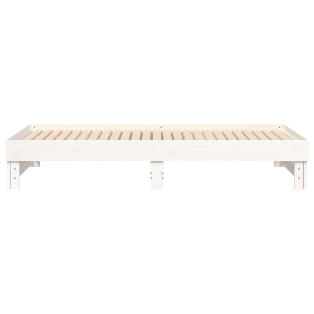 vidaXL Łóżko rozsuwane, białe, 2x(100x200) cm, lite drewno sosnowe