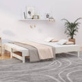 vidaXL Łóżko rozsuwane, białe, 2x(100x200) cm, lite drewno sosnowe