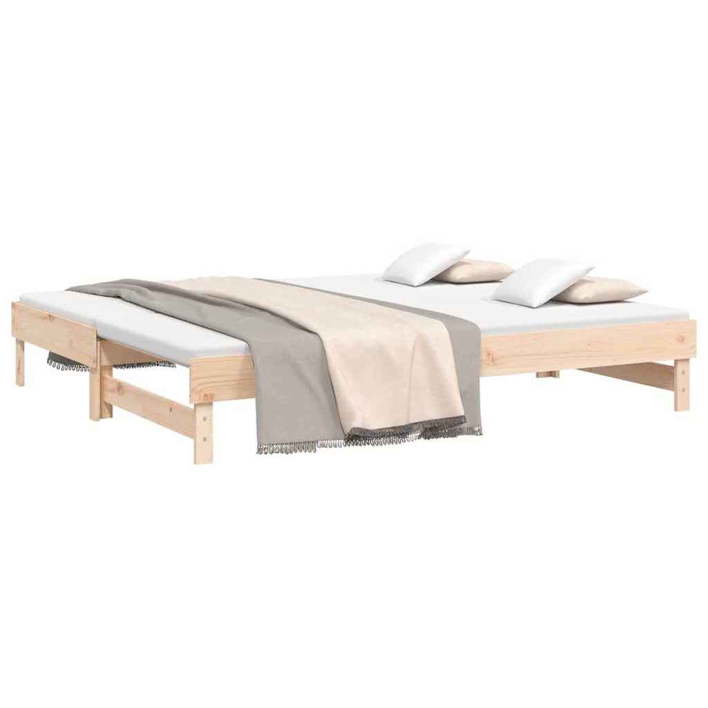 vidaXL Łóżko rozsuwane, 2x(80x200) cm, lite drewno sosnowe