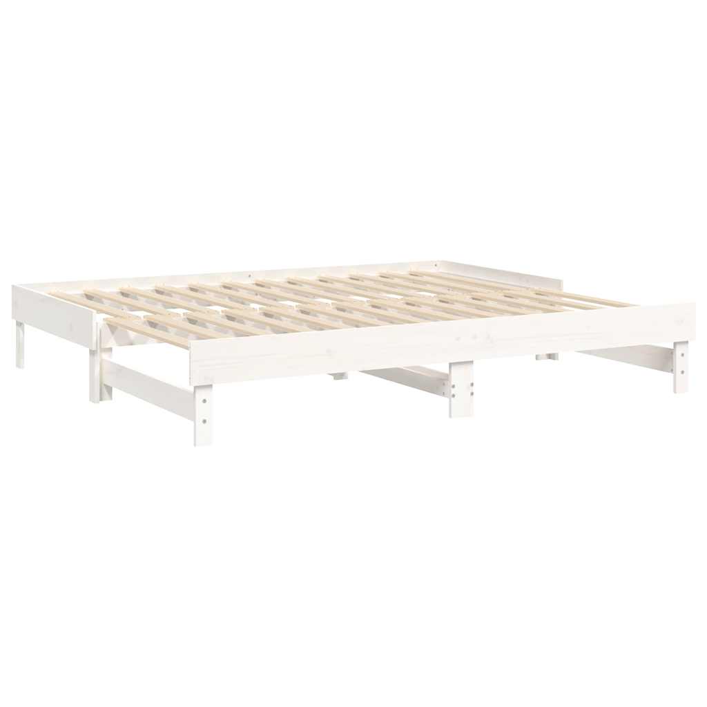 vidaXL Łóżko rozsuwane, białe, 2x(80x200) cm, lite drewno sosnowe