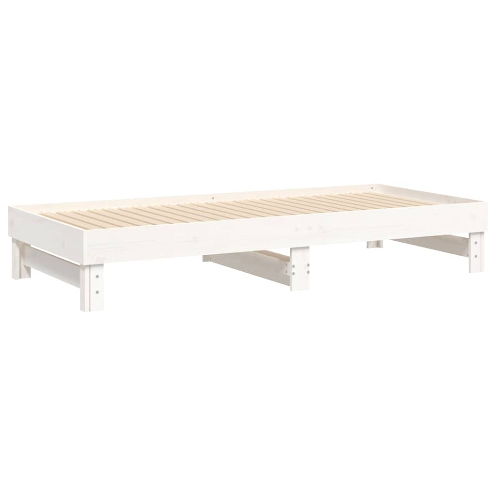 vidaXL Łóżko rozsuwane, białe, 2x(80x200) cm, lite drewno sosnowe