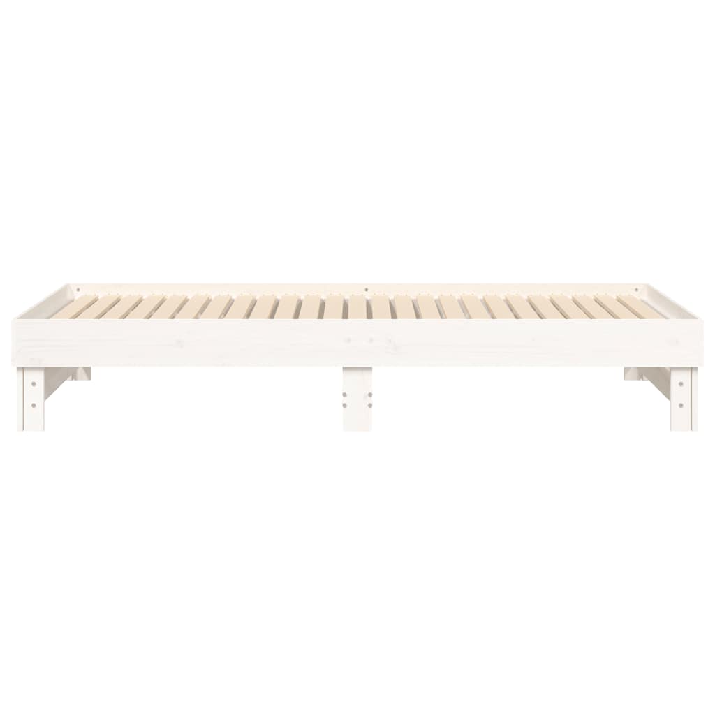 vidaXL Łóżko rozsuwane, białe, 2x(80x200) cm, lite drewno sosnowe