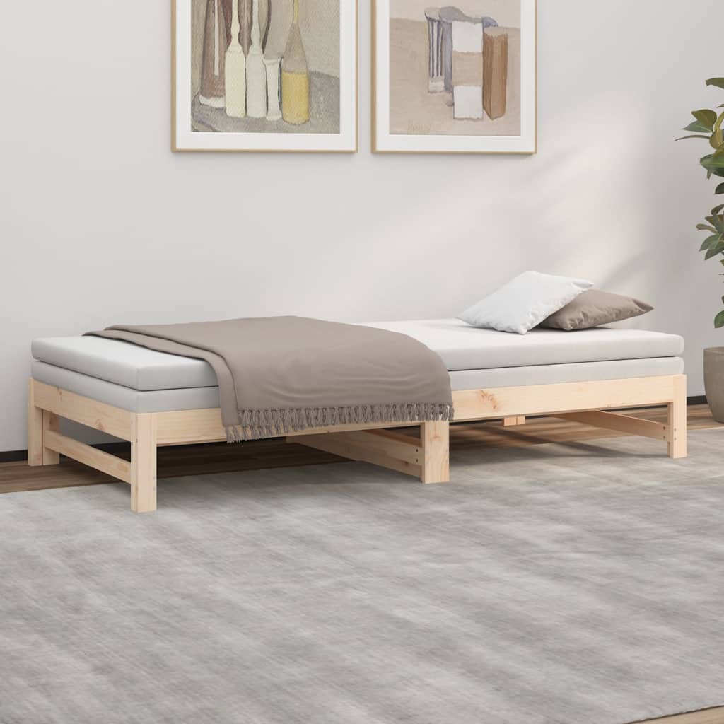 vidaXL Łóżko rozsuwane, 2x(90x200) cm, lite drewno sosnowe
