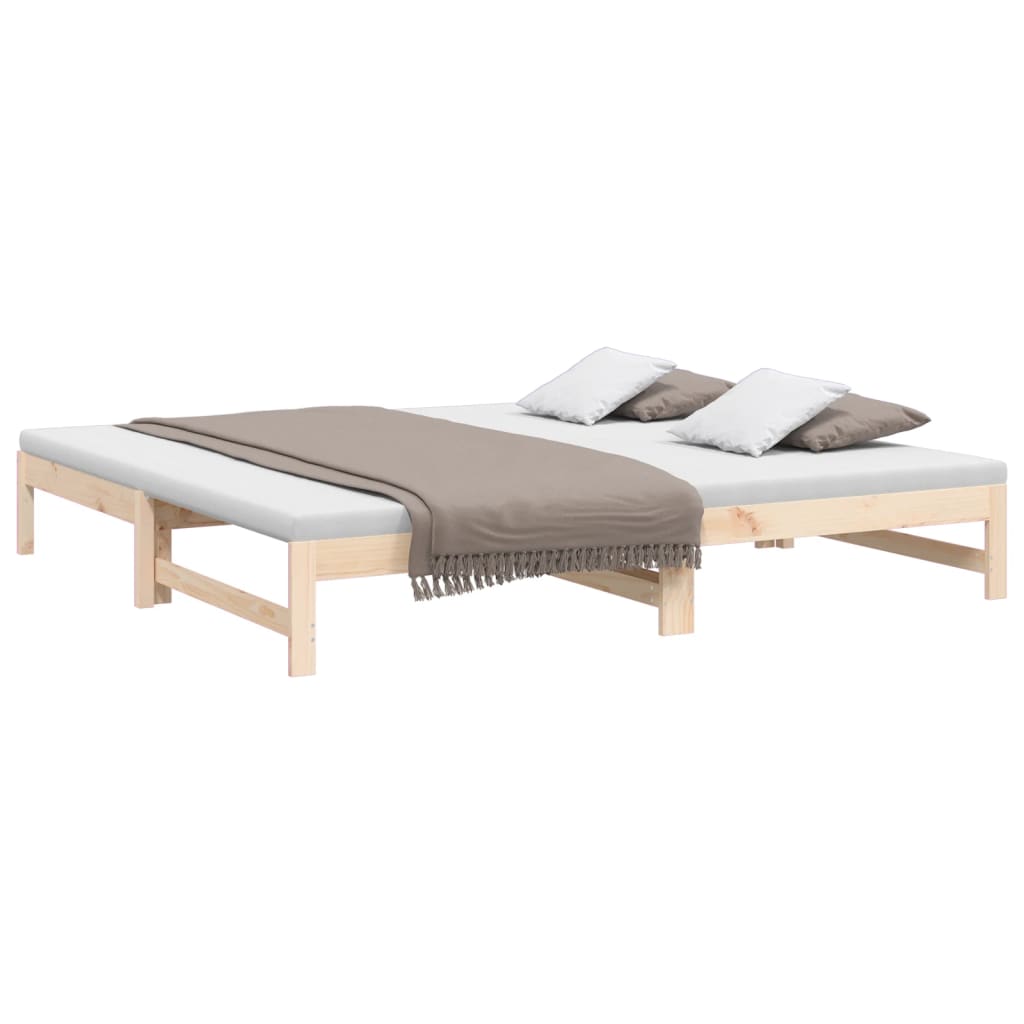 vidaXL Łóżko rozsuwane, 2x(80x200) cm, lite drewno sosnowe