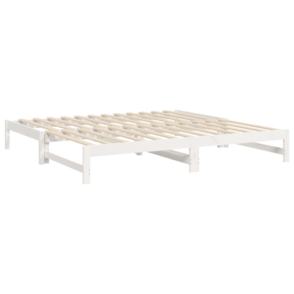 vidaXL Łóżko rozsuwane, białe, 2x(80x200) cm, lite drewno sosnowe