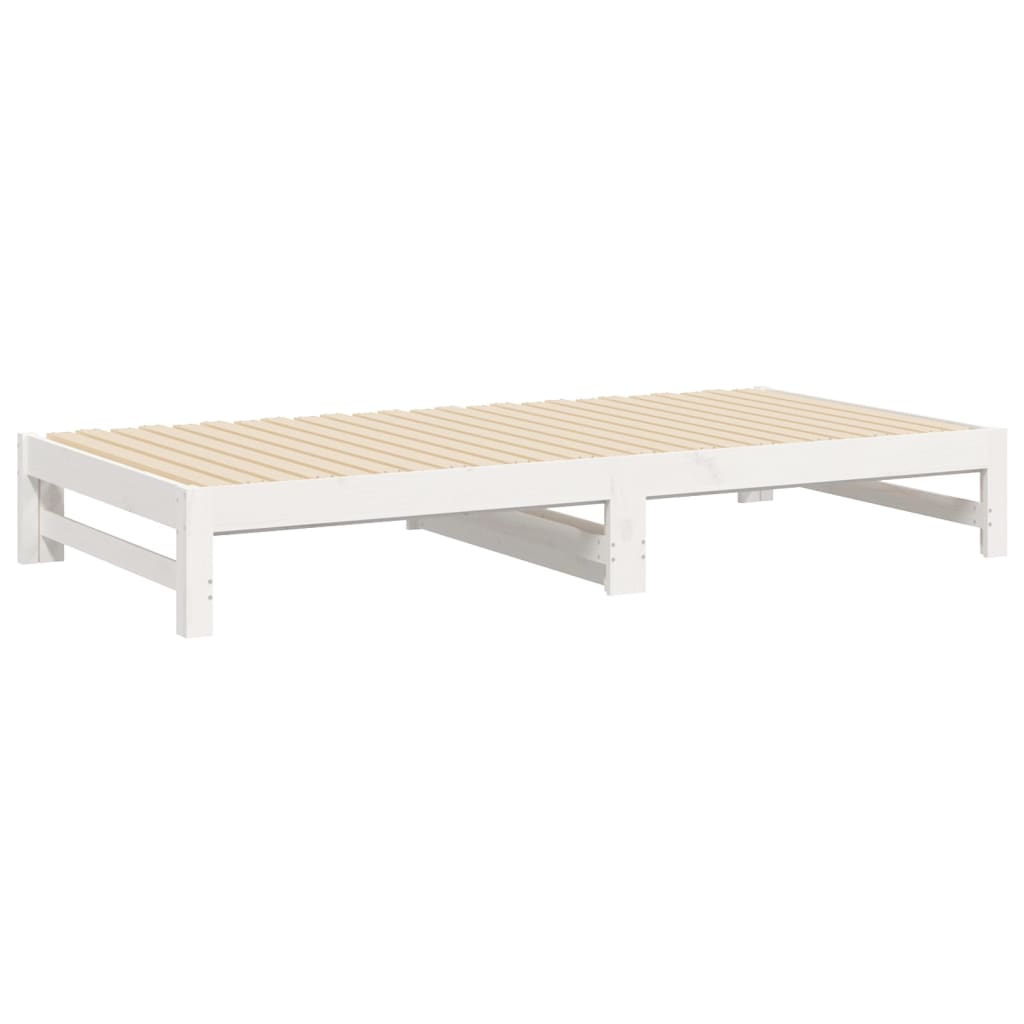 vidaXL Łóżko rozsuwane, białe, 2x(80x200) cm, lite drewno sosnowe