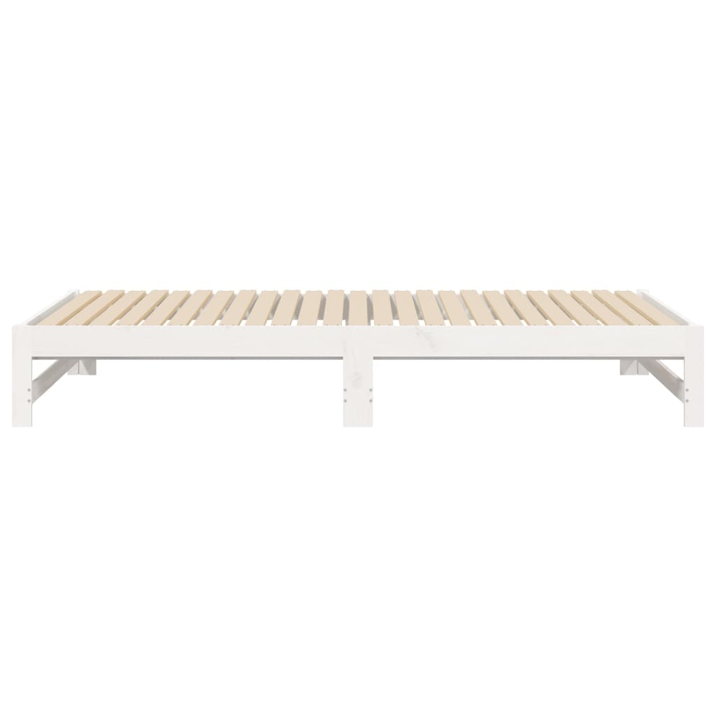 vidaXL Łóżko rozsuwane, białe, 2x(80x200) cm, lite drewno sosnowe