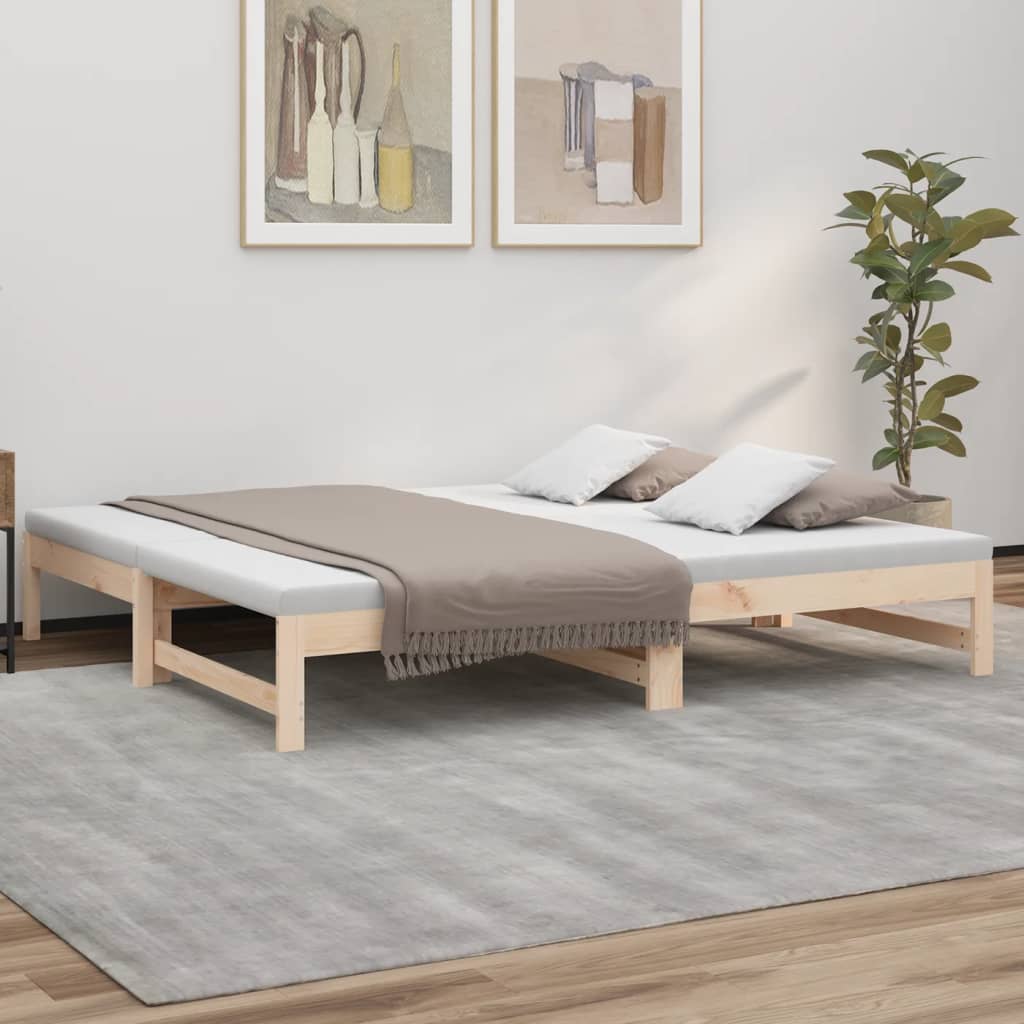 vidaXL Łóżko rozsuwane, 2x(90x190) cm, lite drewno sosnowe