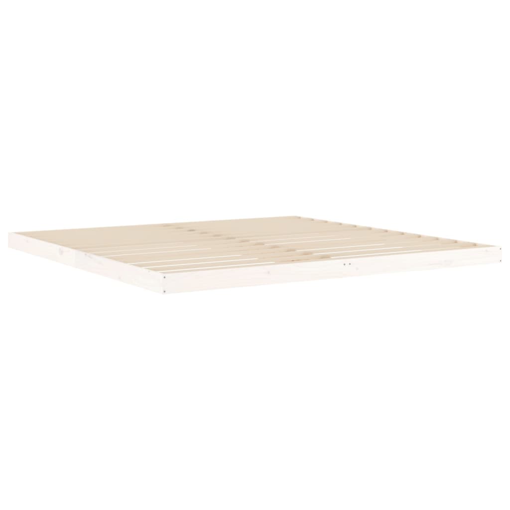 vidaXL Rama łóżka, biała, 200 x 200 cm, lite drewno sosnowe