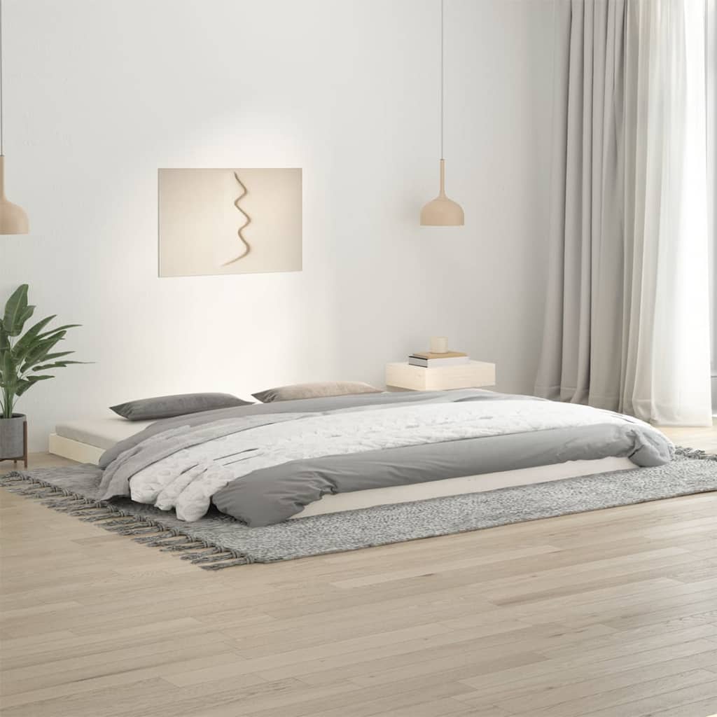 vidaXL Rama łóżka, biała, 200 x 200 cm, lite drewno sosnowe