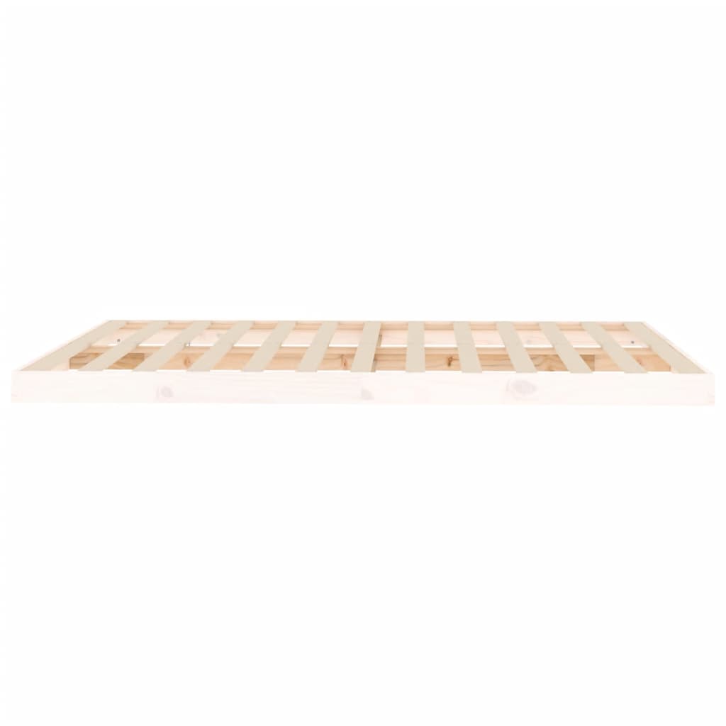 vidaXL Rama łóżka, biała, 150x200 cm, King Size, lite drewno sosnowe