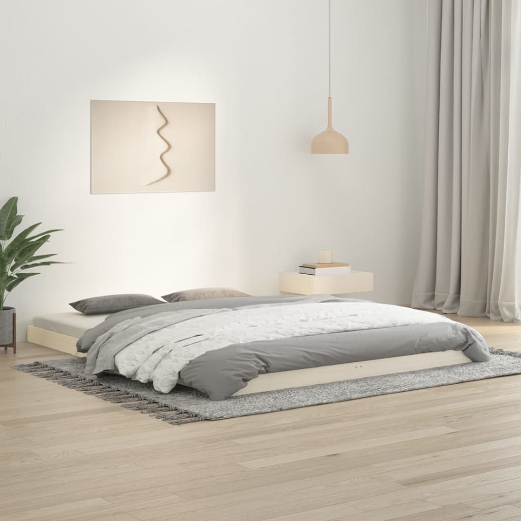 vidaXL Rama łóżka, biała, 150x200 cm, King Size, lite drewno sosnowe