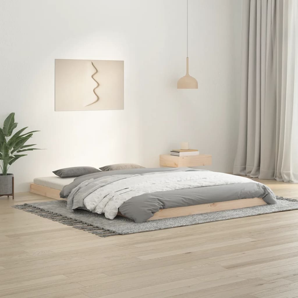 vidaXL Rama łóżka, 140x200 cm, lite drewno sosnowe