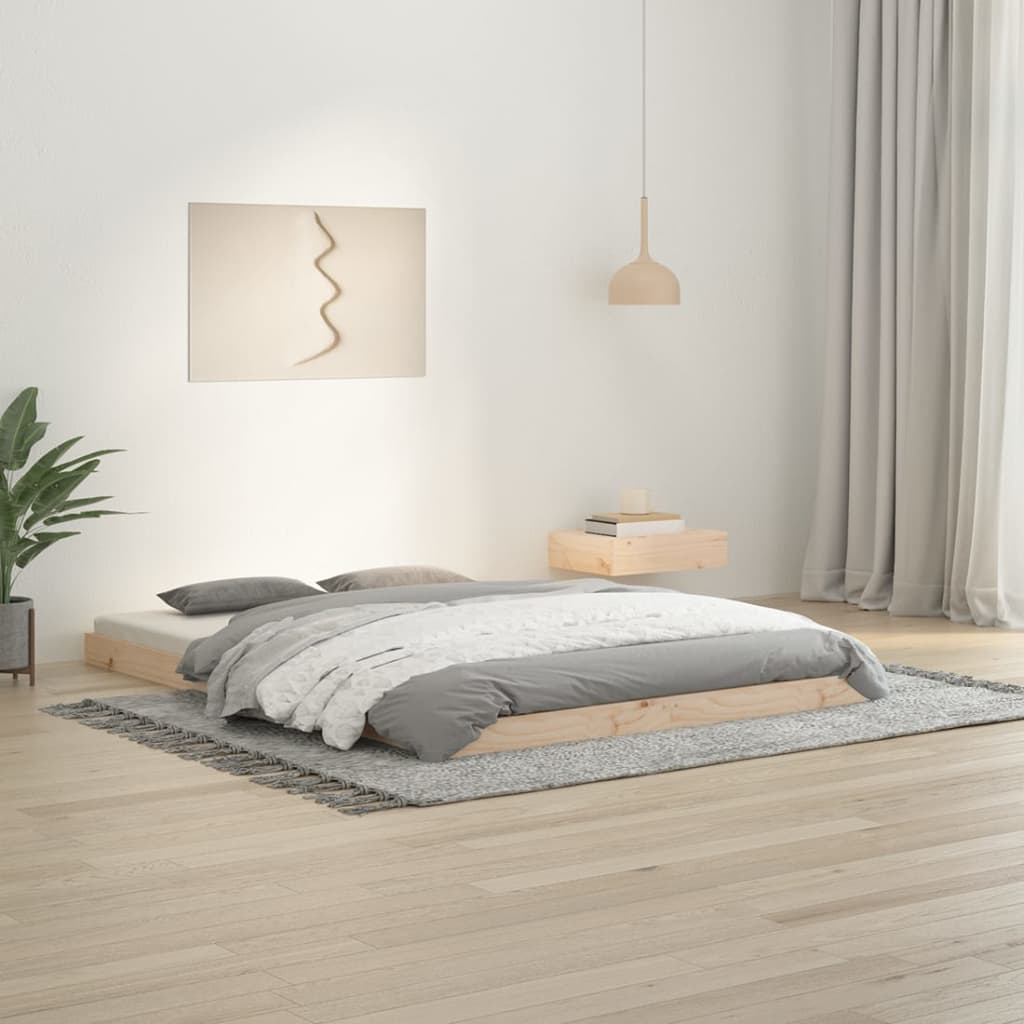 vidaXL Rama łóżka, 135x190 cm, lite drewno sosnowe