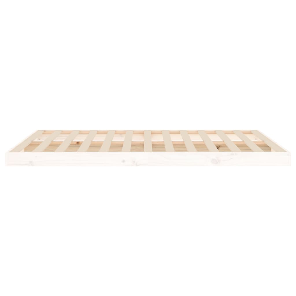 vidaXL Rama łóżka, biała, 135x190 cm, podwójna, lite drewno sosnowe