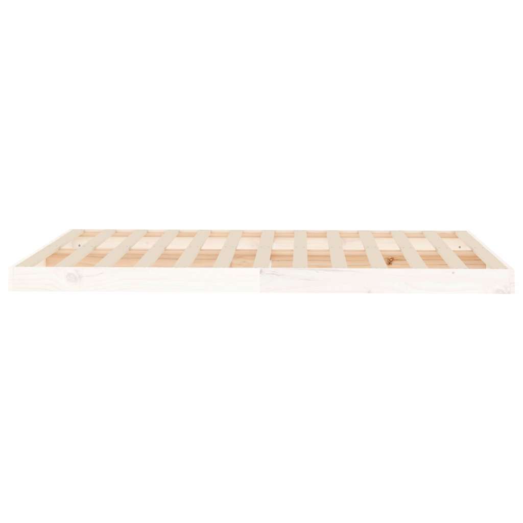 vidaXL Rama łóżka, biała, 120x190 cm, mała podwójna, drewno sosnowe