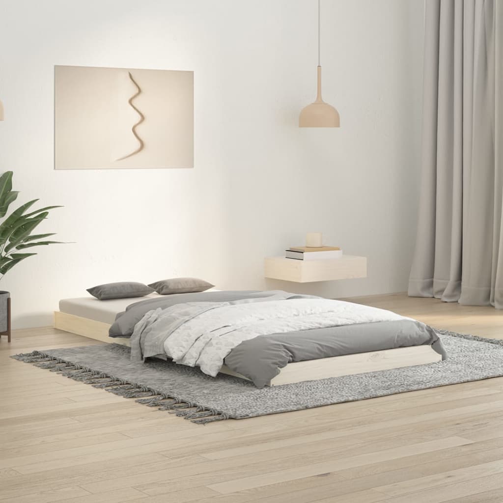 vidaXL Rama łóżka, biała, 90x190 cm, lite drewno sosnowe