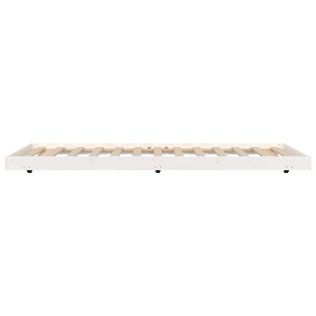 vidaXL Rama łóżka bez materaca, biała, 100x200 cm, lite drewno sosnowe