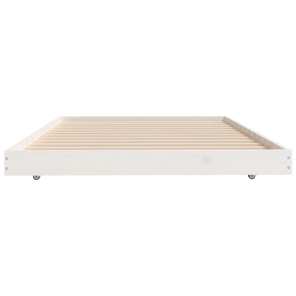 vidaXL Rama łóżka bez materaca, biała, 100x200 cm, lite drewno sosnowe