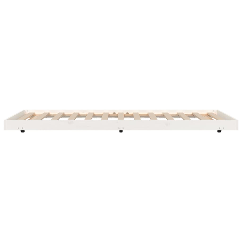 vidaXL Rama łóżka bez materaca, biała, 90x200 cm, lite drewno sosnowe