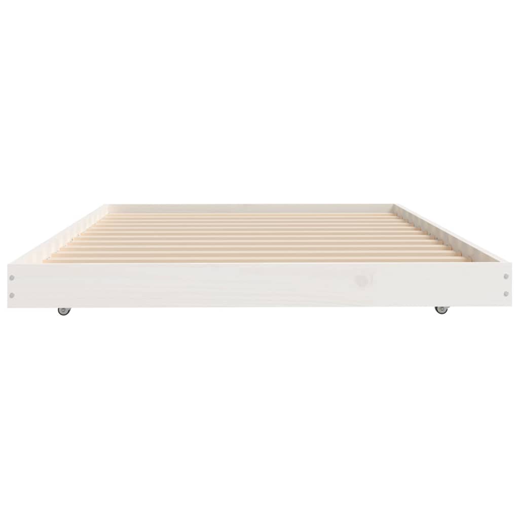 vidaXL Rama łóżka bez materaca, biała, 90x200 cm, lite drewno sosnowe